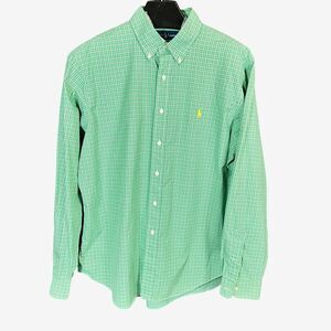 Mens Polo Ralph Lauren Green Plaid Classic Fit Long Sleeve Button Down Shirt XL